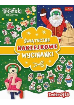 Zwierzęta. Trefliki ratują święta. Świąteczne naklejkowe wycinanki
