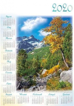 Kalendarz 2020 jednoplanszowy Tatry