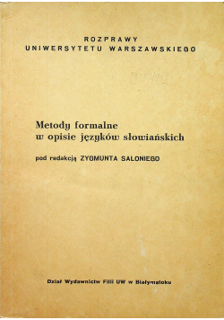 Metody formalne w opisie języków słowiańskich