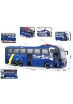 Autobus niebieski 1:16 światlo dźwięk