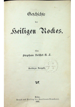 Geschichte des Heiligen Rockes 1891r