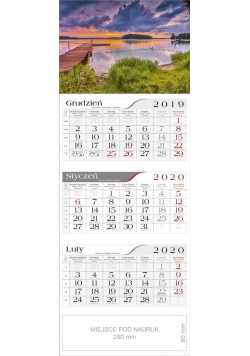 Kalendarz 2020 Trójdzielny Mazury CRUX