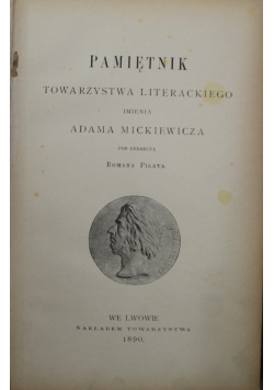 Pamiętnik Towarzystwa Literackiego imienia Adama Mickiewicza 1890 r.
