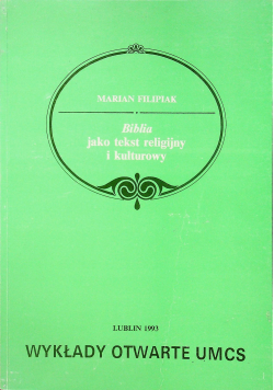 Biblia jako tekst religijny i kulturowy
