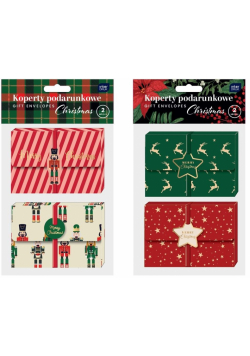 Koperty podarunkowe 2szt Christmas mix
