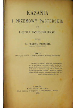 Kazania i przemowy pasterskie 1892 r