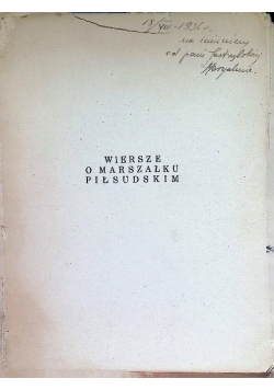 Wiersze o Marszałku Piłsudskim 1936 r.