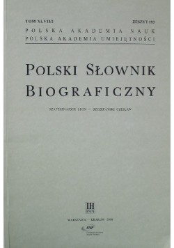 Polski słownik biograficzny  Zeszyt 193