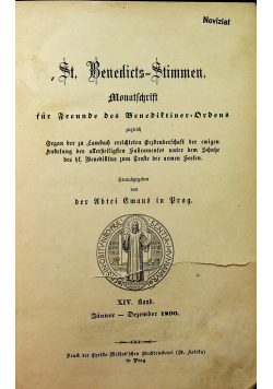 St Benedicts Stimmen XIV Band 1890 r.