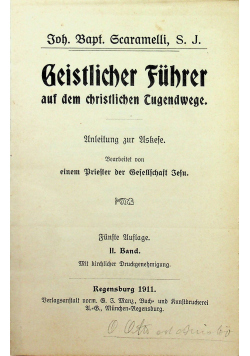 Geistlicher Fuhrer auf dem christlichen Jugendwege Band II 1911 r.