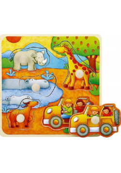 Puzzle drewniane pinezki Safari