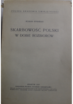 Skarbowość Polski w dobie rozbiorów 1937 r