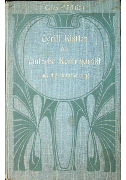 Cyrill Kistler der einfache Kontrapunkt 1903 r