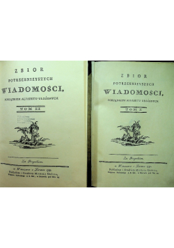 Zbiór potrzebnieyszych wiadomości porządkiem alfabetu ułożonych Tom  I i II