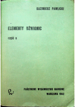 Elementy dźwignic część II