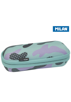 Piórnik owalny usztywniany MILAN TURQUOISE CAMOUFLAGE turkusowo-fioletowy