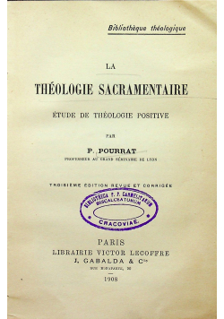La theologie sacramentaire 1908r