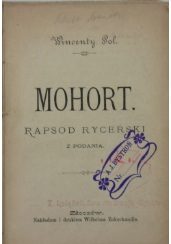 Mohort. Rapsod Rycerski, 1901 r.