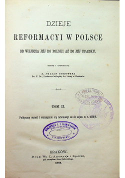 Dzieje reformacyi w Polsce Tom II 1886 r.