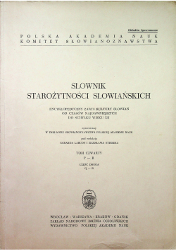 Słownik starożytności słowiańskich tom IV