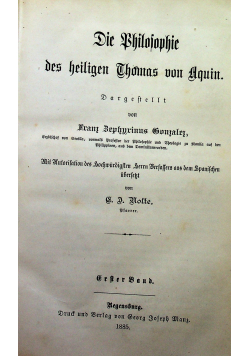Die Philosophie des heiligen Thomas von Aguin 1885 r