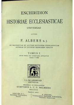 Enchiridion historiae ecclesiasticae Tomus I 1909r