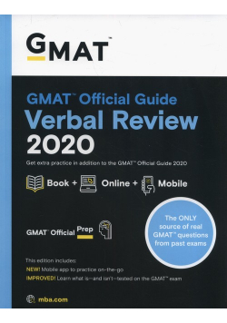 GMAT Official Guide 2020 Verbal Review: Book + Online Question Bank