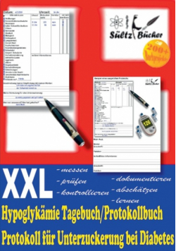 Hypoglykämie Tagebuch/Protokollbuch XXL Protokoll für Unterzuckerung bei Diabetes