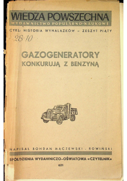 Gazogeneratory konkurują z benzyną 1950 r