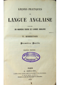 Lecons Pratiques de Langue Anglaise 1856 r