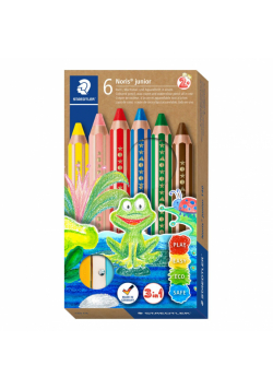 Kredki Buddy Jumbo woskowe drewniane 6 kolorów Staedtler