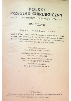 Polski przegląd chirurgiczny Tom XXXVIII