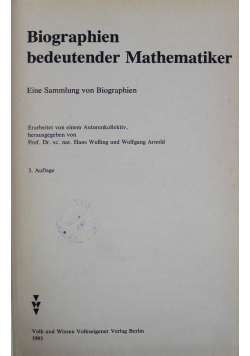 Biographien bedeutender Mathematiker