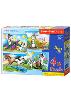 Puzzle 4x1 8-12-15-20 elementów Mothers and Babies