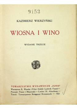 Wiosna i wino 1921 r