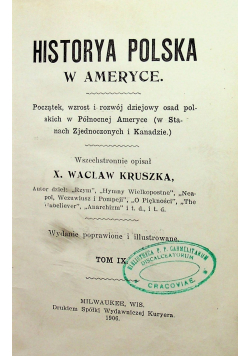 Historya Polska w Ameryce tom IX 1906 r.