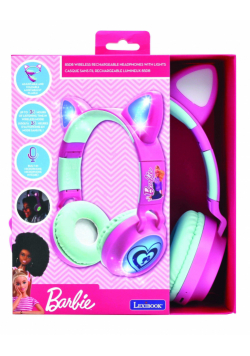 Słuchawki 2w1 Barbie ze świecącymi kocimi uszkami Lexibook HPBTKTBB