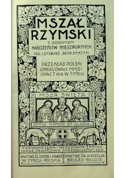 Mszał Rzymski z dodaniem nabożeństw nieszpornych 1949 r.