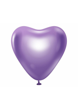 Balony B&C platynowe fioletowe serca 30.5cm 6szt