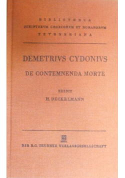 Demetrius Cydonius, De Contemnenda morte