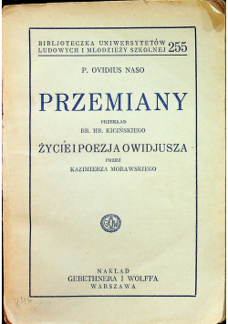 Przemiany Życie i poezja Owidjusza 1933 r.