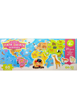 Puzzle Mapa świata Zwierzęta figurki