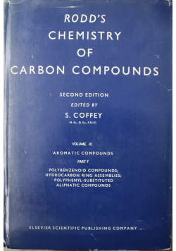 Rodds Chemistry of Carbon Compounds Volume III Aromatic Compounds