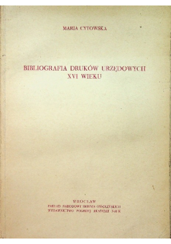 Bibliografia druków urzędowych XVI wieku