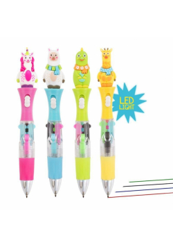 Długopis Led z figurką 4 kolory Magic Moments 1szt.mix