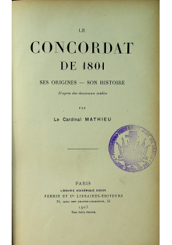 Le Concordat de 1801, 1903 r.