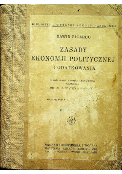 Zasady ekonomji Politycznej i podatkowania 1929r