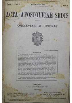 Acta Apostolicae Sedis 8 numerów 1911 r.