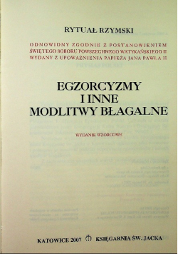 Egzorcyzmy i inne modlitwy błagalne