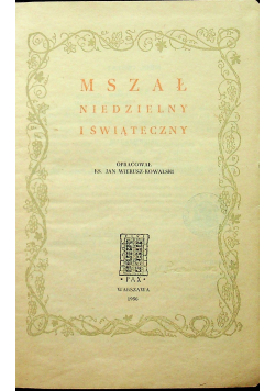 Mszał Niedzielny i świąteczny